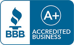 BBB Accredited Business A+ rating logo.