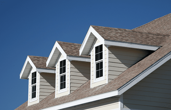 Residential architecture with dormer windows